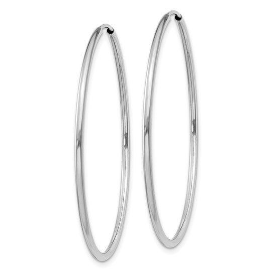 14kt White Gold 1.5mm Polished Endless Hoop Earrings