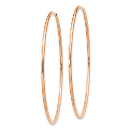 14kt Rose Gold 1.2mm Polished Endless Hoop Earrings