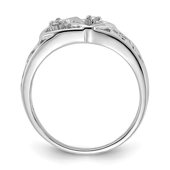 14kt White Gold A Diamond heart ring
