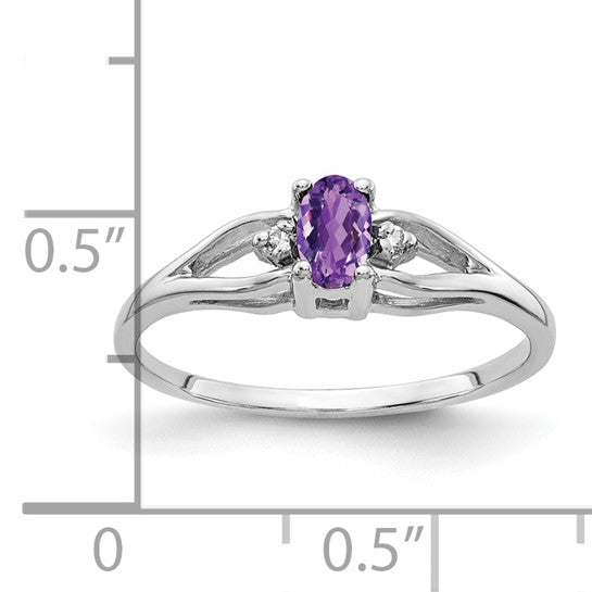 14kt White Gold .02ct. Diamond & 5x3 Oval Gemstone Ring Mounting