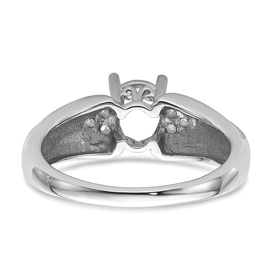 14kt White Gold 7x5mm Oval Gemstone / .08ct. Diamond Ring Mounting