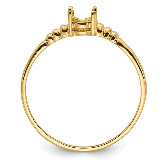 14kt Yellow Gold 6x4mm Oval Gemstone Ring Mounting