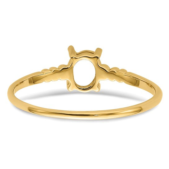 14kt Yellow Gold 6x4mm Oval Gemstone Ring Mounting