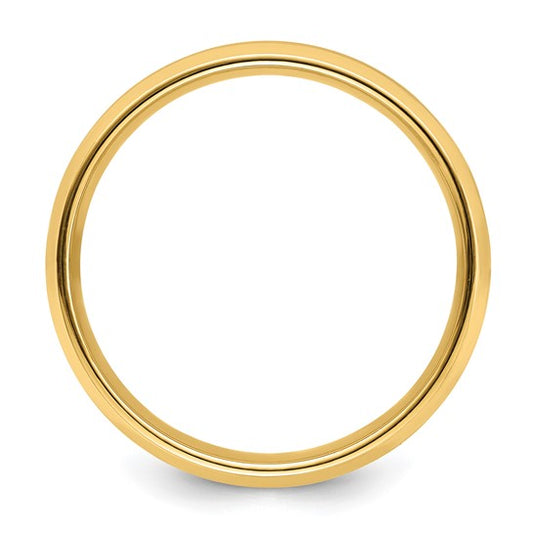 14kt Yellow Gold 6mm Heavyweight Comfort Fit Brushed Satin with Polished Beveled Edge Wedding Band Size 13
