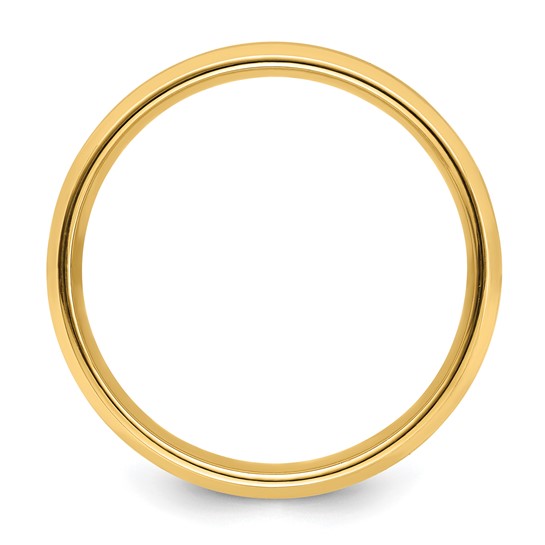 14kt Yellow Gold 6mm Heavyweight Comfort Fit Brushed Satin with Polished Beveled Edge Wedding Band Size 7.5