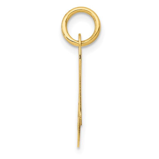 14KT Yellow Gold Small Fancy Script Letter A Initial Charm