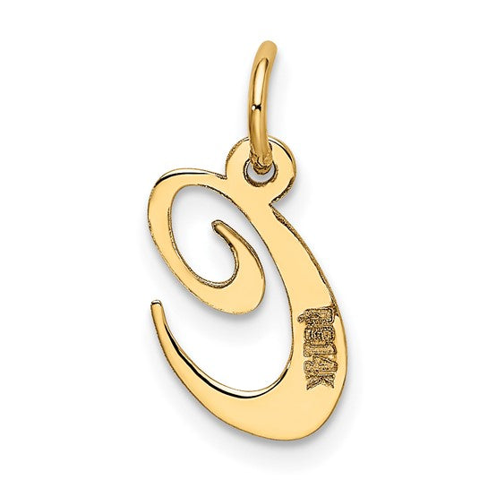 14KT Yellow Gold Small Fancy Script Letter C Initial Charm