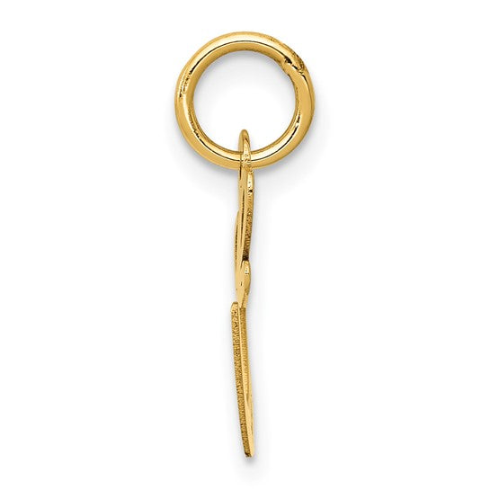 14kt Yellow Gold Small Fancy Script Letter E Initial Charm