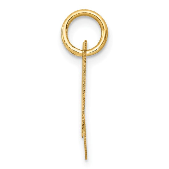 14KT Yellow Gold Small Fancy Script Letter N Initial Charm