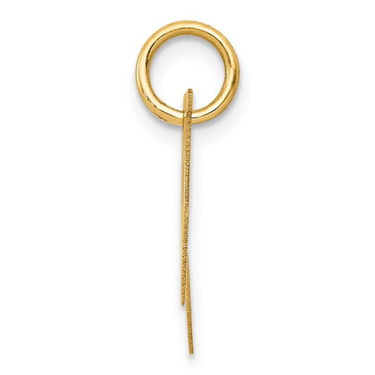 14KT Yellow Gold Small Fancy Script Letter N Initial Charm