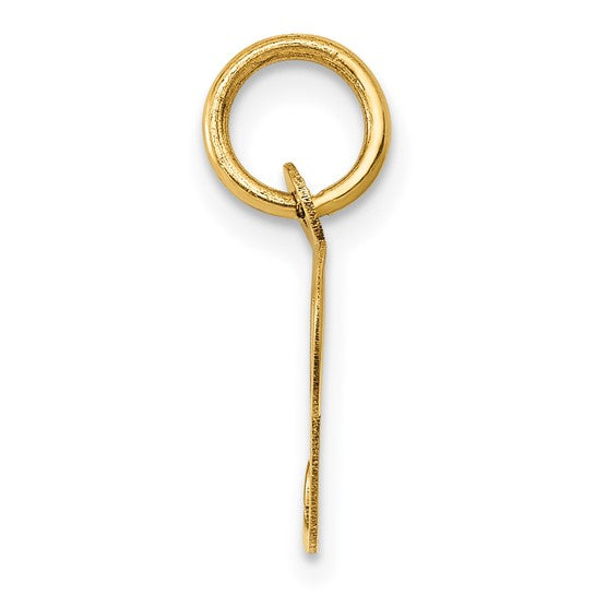 14KT Yellow Gold Small Fancy Script Letter P Initial Charm