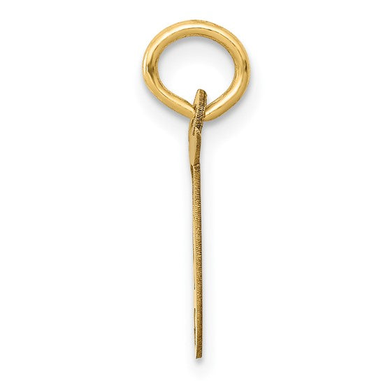 14KT Yellow Gold Small Fancy Script Letter T Initial Charm