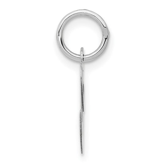 14kt White Gold Small Fancy Script Letter C Initial Charm