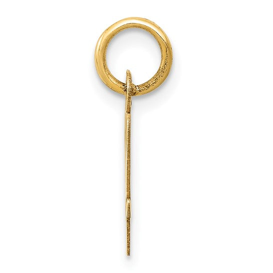 14kt Yellow Gold Small Script Letter V Initial Charm
