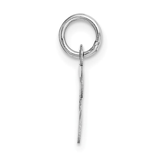 14kt White Gold Small Script Letter T Initial Charm