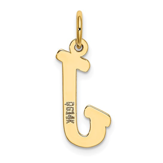 14kt Yellow Gold Medium Script Letter J Initial Charm