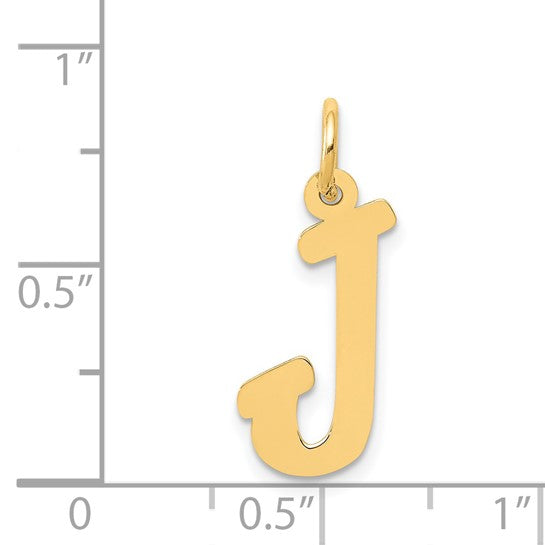 14kt Yellow Gold Medium Script Letter J Initial Charm