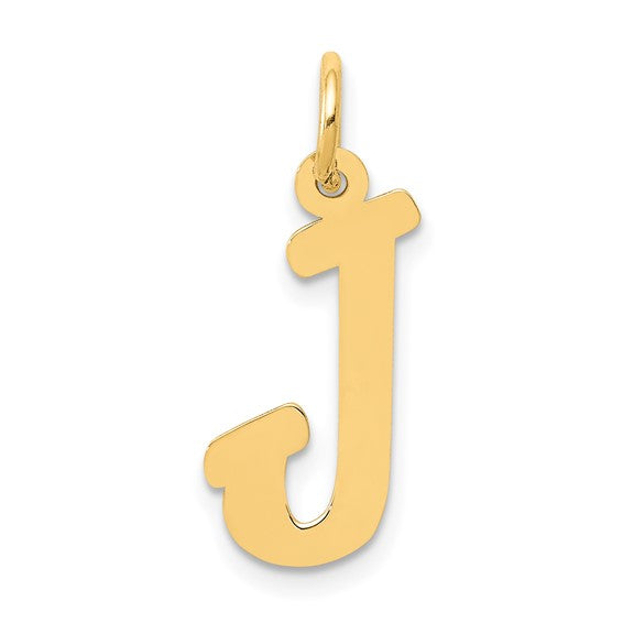 14kt Yellow Gold Medium Script Letter J Initial Charm