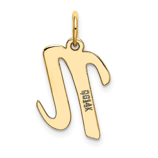 14kt Yellow Gold Medium Script Letter N Initial Charm