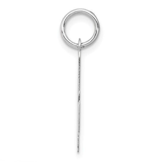 14kt White Gold Medium Script Letter A Initial Charm