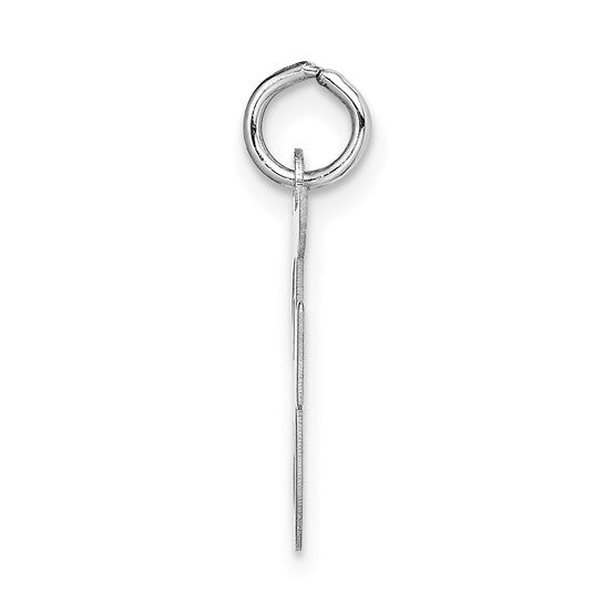 14kt White Gold Medium Script Letter F Initial Charm