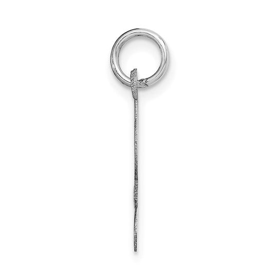 14kt White Gold Medium Script Letter L Initial Charm