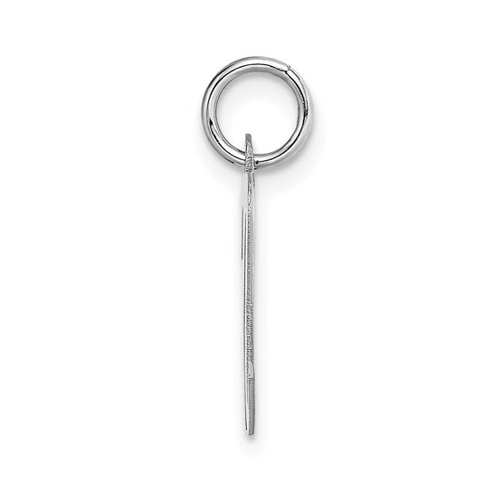 14kt White Gold Medium Script Letter N Initial Charm