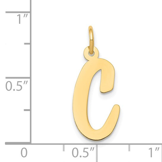 14kt Yellow Gold Large Script Letter C Initial Charm