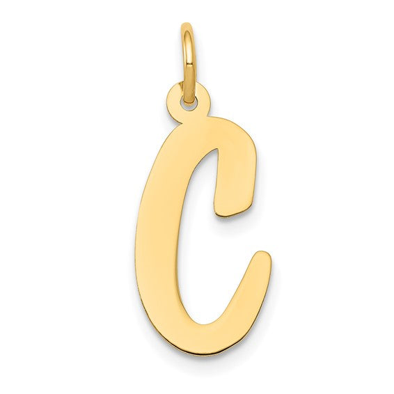 14kt Yellow Gold Large Script Letter C Initial Charm