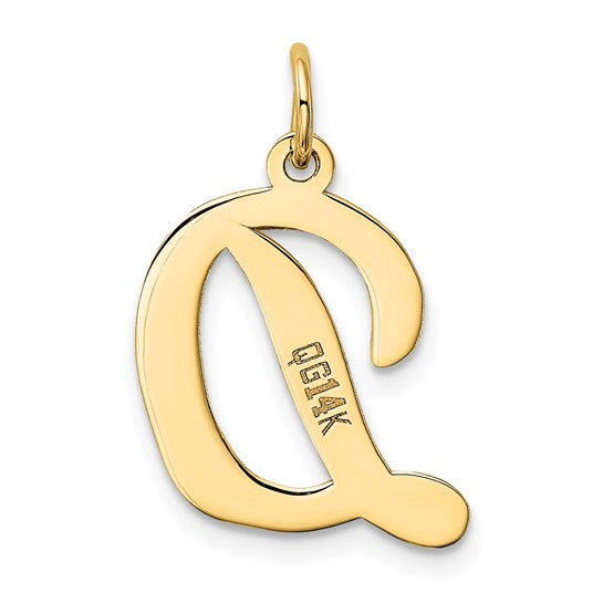 14kt Yellow Gold Large Script Letter D Initial Charm
