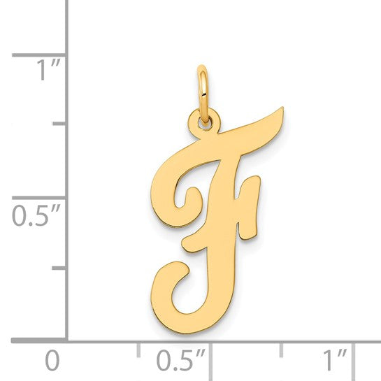 14kt Yellow Gold Large Script Letter F Initial Charm