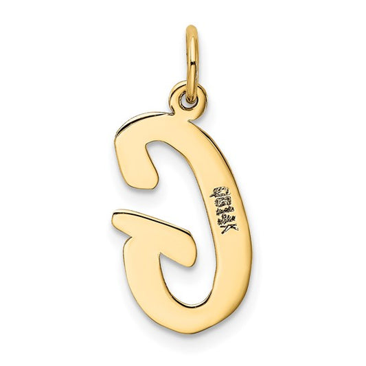 14kt Yellow Gold Large Script Letter G Initial Charm
