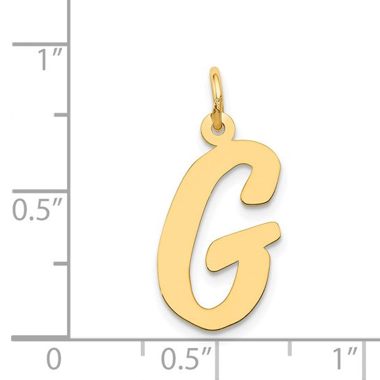 14kt Yellow Gold Large Script Letter G Initial Charm