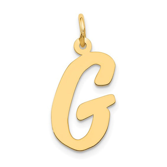 14kt Yellow Gold Large Script Letter G Initial Charm