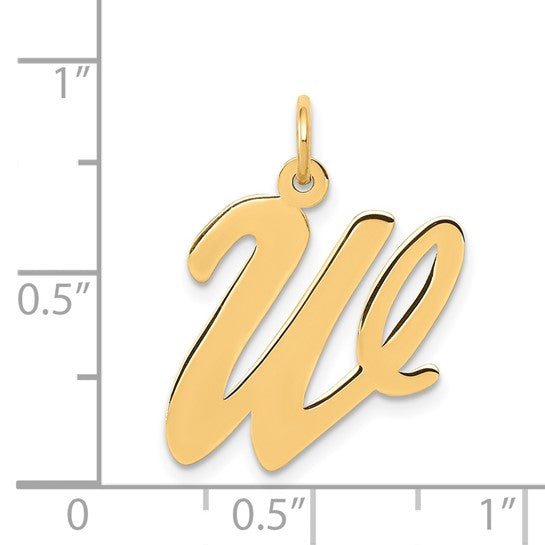 14kt Yellow Gold Large Script Letter W Initial Charm