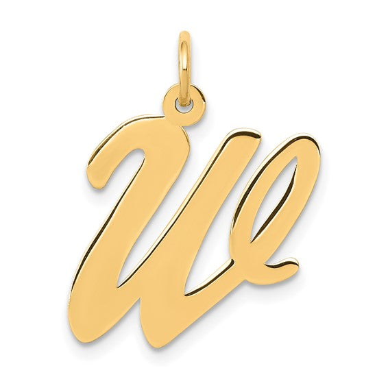 14kt Yellow Gold Large Script Letter W Initial Charm