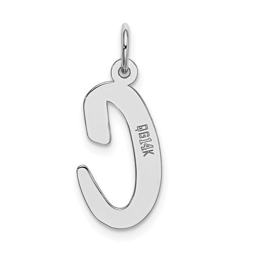 14kt White Gold Large Script Letter C Initial Charm