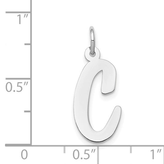 14kt White Gold Large Script Letter C Initial Charm
