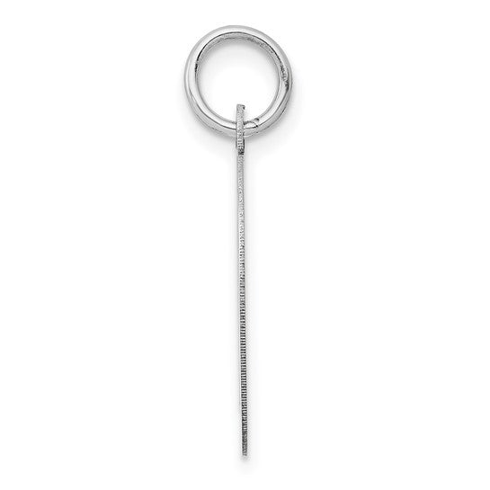 14kt White Gold Large Script Letter D Initial Charm