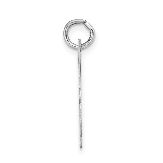 14kt White Gold Large Script Letter H Initial Charm