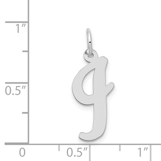 14kt White Gold Large Script Letter I Initial Charm