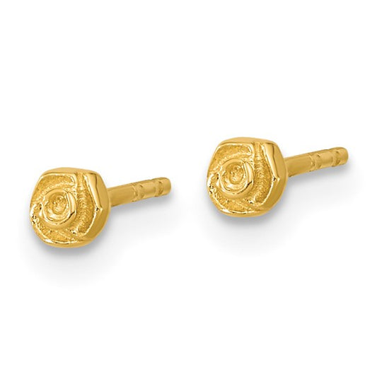 14kt Yellow Gold Polished Rose Post Earrings