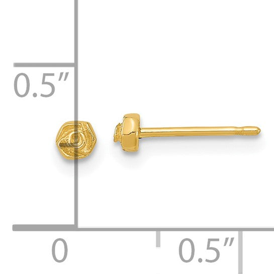 14kt Yellow Gold Polished Rose Post Earrings