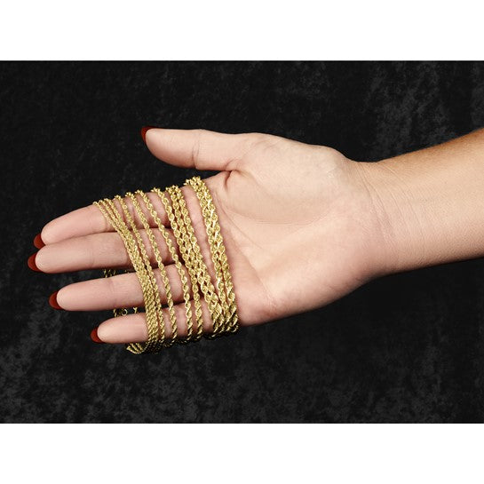 14KT Yellow Gold 20 inch 4.5mm Diamond-cut Rope with Lobster Clasp Chain