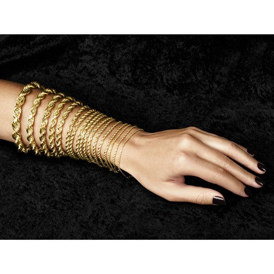 14KT Yellow Gold 14 inch 1.5mm Diamond-cut Rope with Lobster Clasp Chain