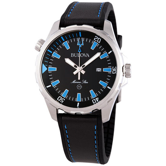 Marine Star Quartz Black Dial Men's Watch
