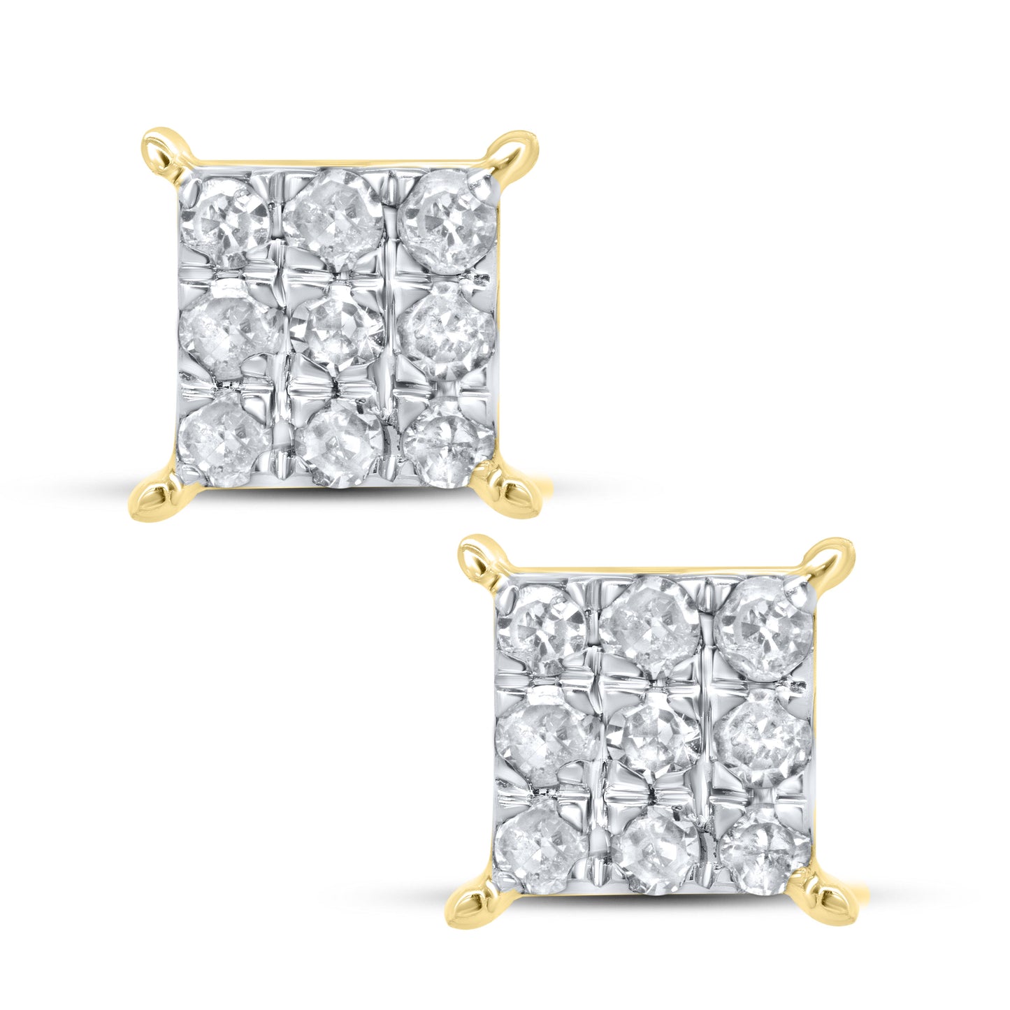 10K Yellow Gold 0.15 CTW Diamond Earrings