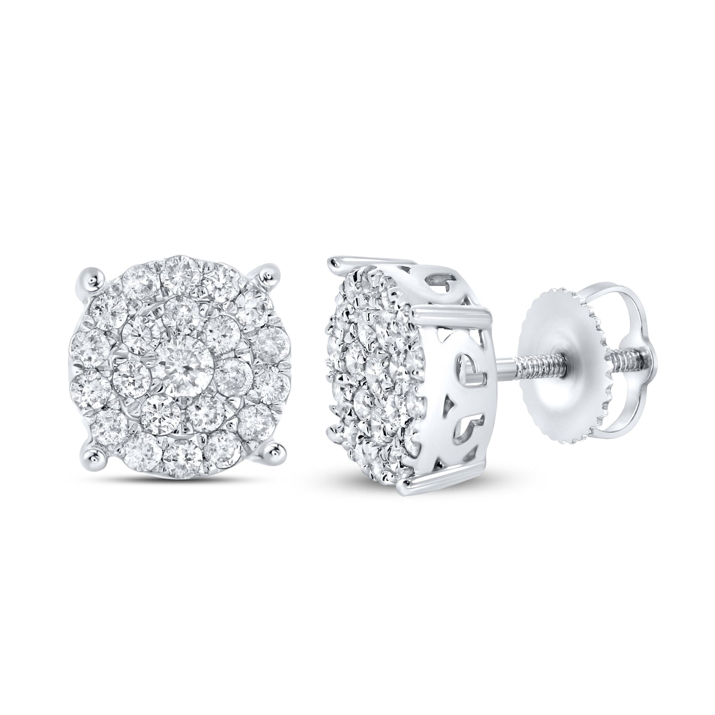 10K White Gold 0.72 CTW DIAMOND EARRINGS