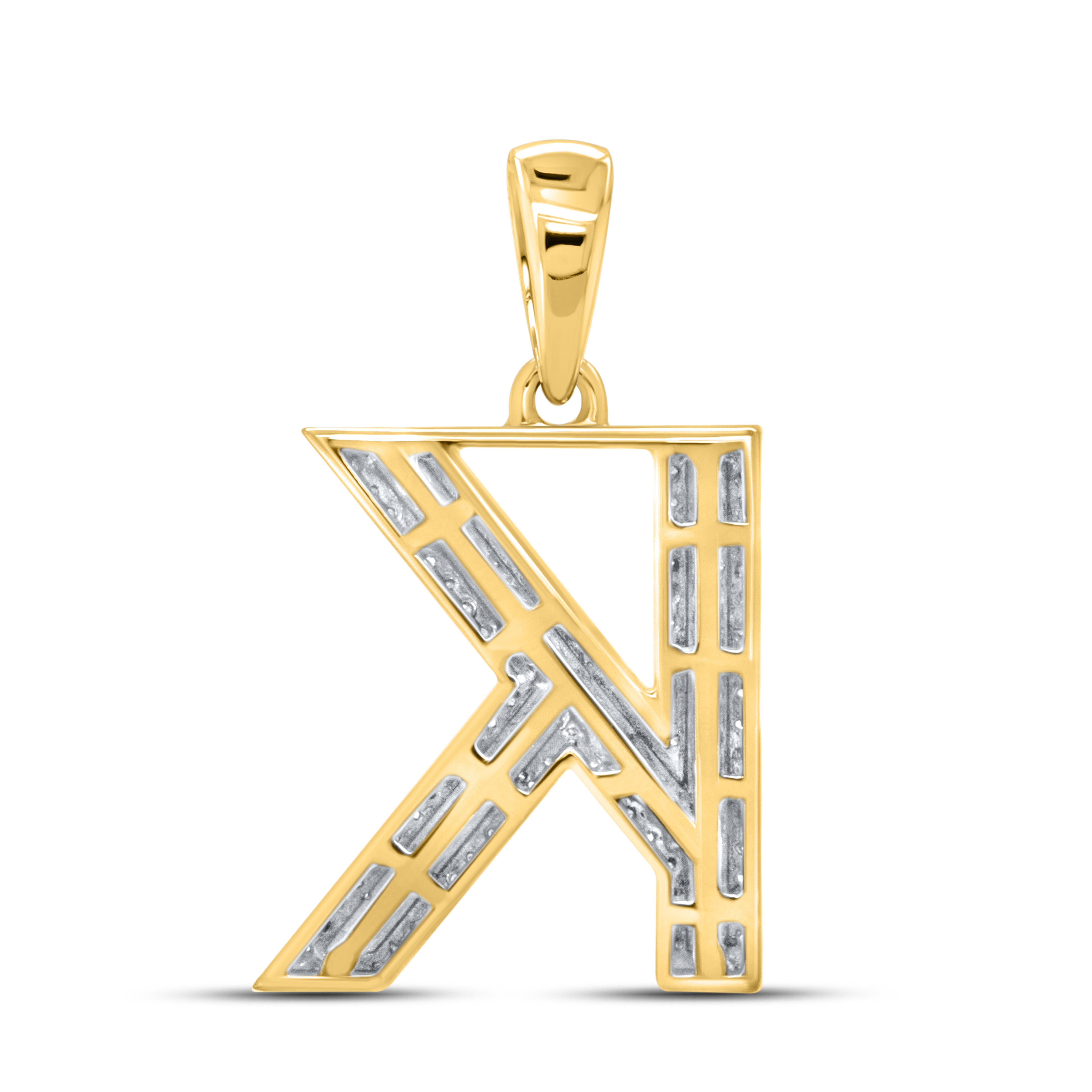 10kt yellow gold 0.36 CTW Diamond Initial K Charm