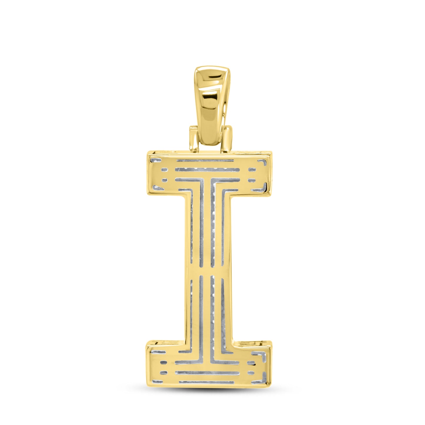 10KT YELLOW GOLD 0.49CTW DIAMOND INITIAL I